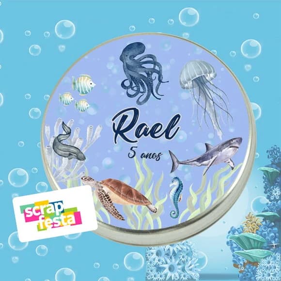 Latinhas Personalizadas Fundo do Mar Cute Aquarela