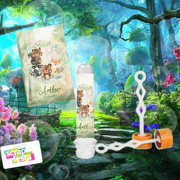 Tubete Bolha de Sabão Festa Floresta Bosque Encantado