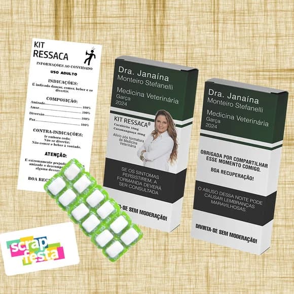 Caixinha Kit Ressaca com Chicletes Formatura Medicina