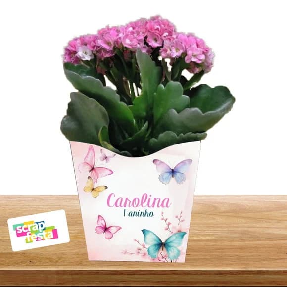 Cachepot Personalizado Jardim Encantado Aquarela Borboletas