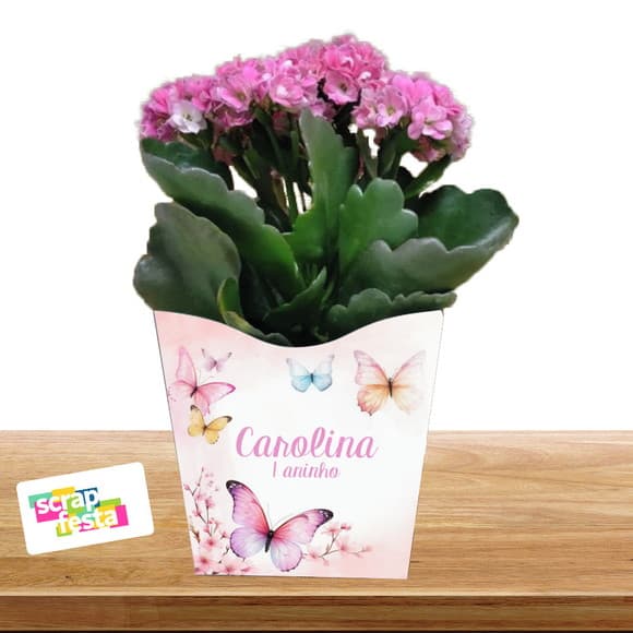 Cachepot Personalizado Jardim Encantado Aquarela Borboletas