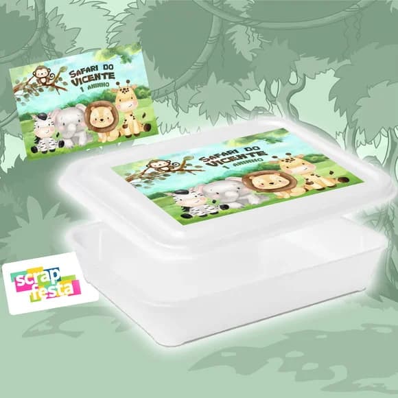 Marmitinha de Isopor 1100ml Safari Aquarela Cute
