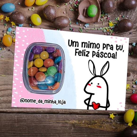 Cartão de Páscoa Blister com Confete Coelho