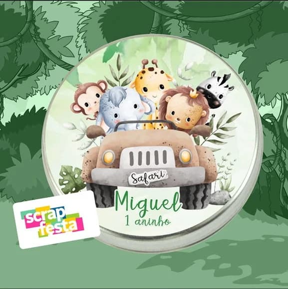 Latinhas Personalizadas Festa Safari Cute