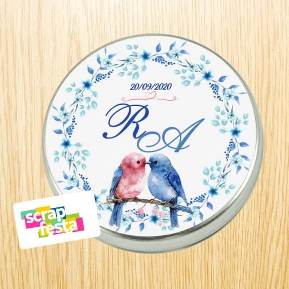 Latinhas Personalizadas Festa Casamento Passarinhos Aquarela