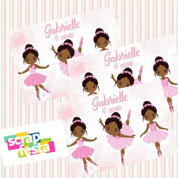 Adesivo Personalizado Retangular 10x7 Bailarina
