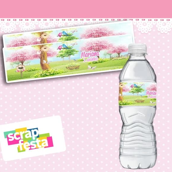 Adesivo Personalizado Rótulo Água 5x19,5 Jardim Encantado