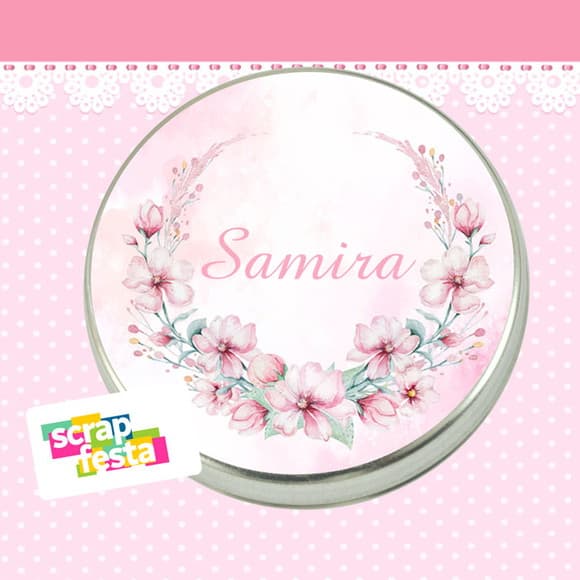 Latinha Personalizada Maternidade Nascimento Flores
