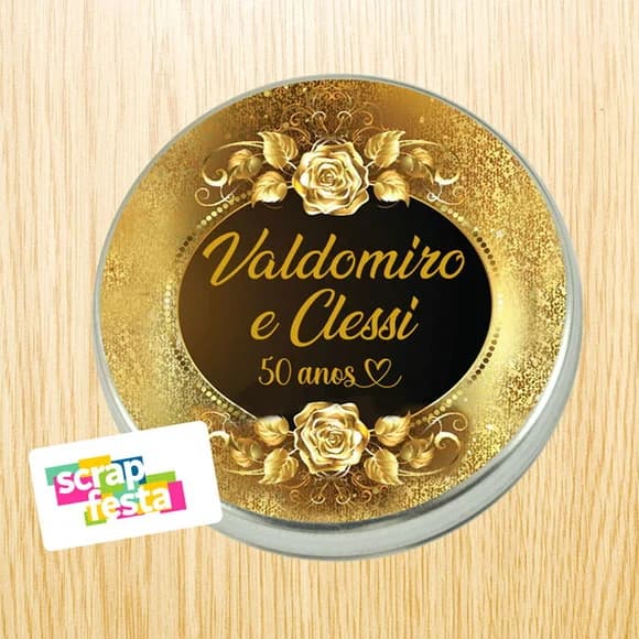 Latinha Personalizada Festa de Bodas de Ouro