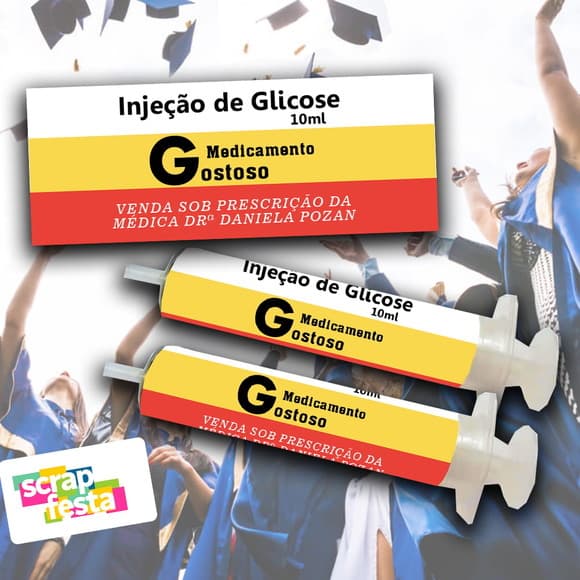 Seringa Personalizada Festa Formatura Casamento Glicose
