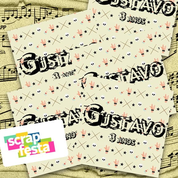 Adesivo Personalizado Quadrado 9x9 Rock'n Roll