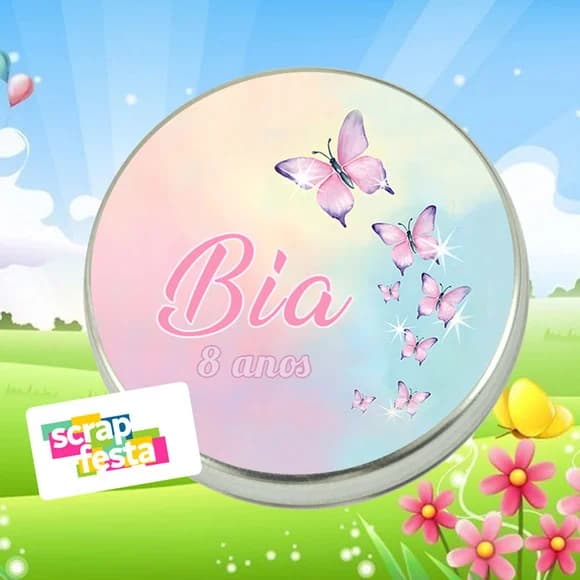Latinha Personalizada Festa Jardim Encantado Borboleta