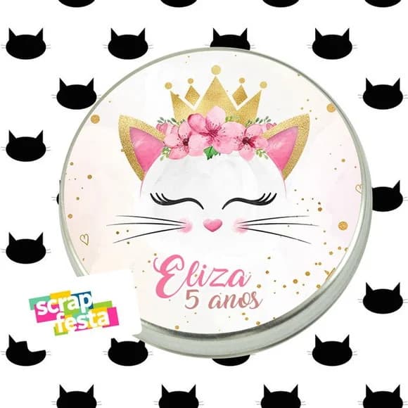 Latinha Personalizada Festa Gatinhos Aquarela