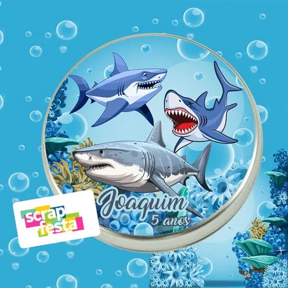 Latinhas Personalizadas Fundo do Mar Tubarão