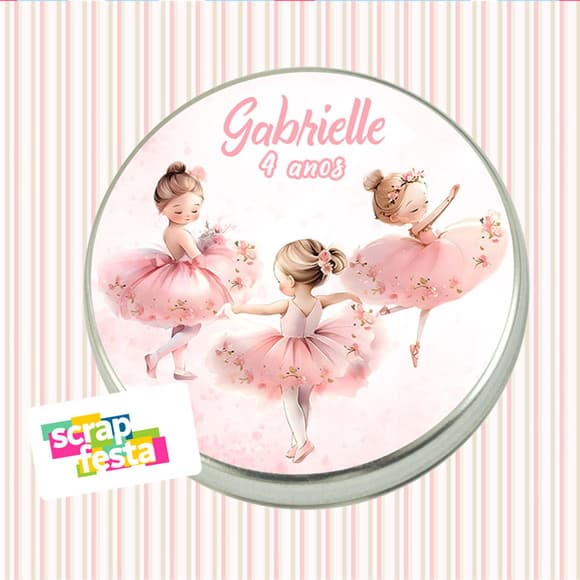 Latinhas Personalizadas Festa Bailarina Aquarela