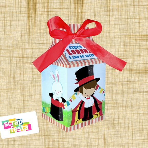 Kit 10 Unidades Caixa Milk Tam G Festa Circo Vintage