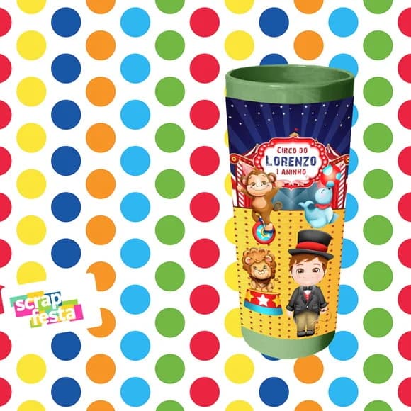 35 Copos Long Drink Personalizado Festa Circo