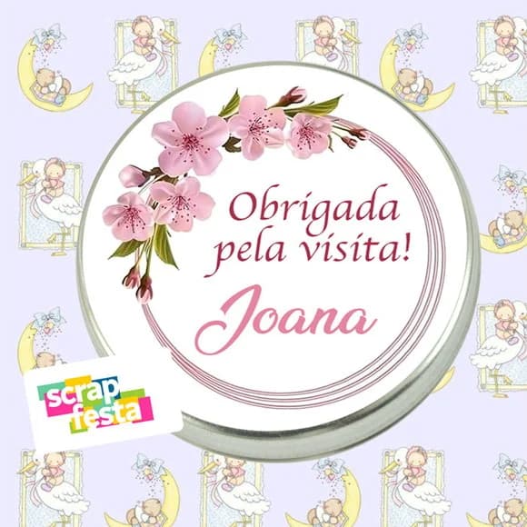 Latinha Personalizada Maternidade Nascimento Flores
