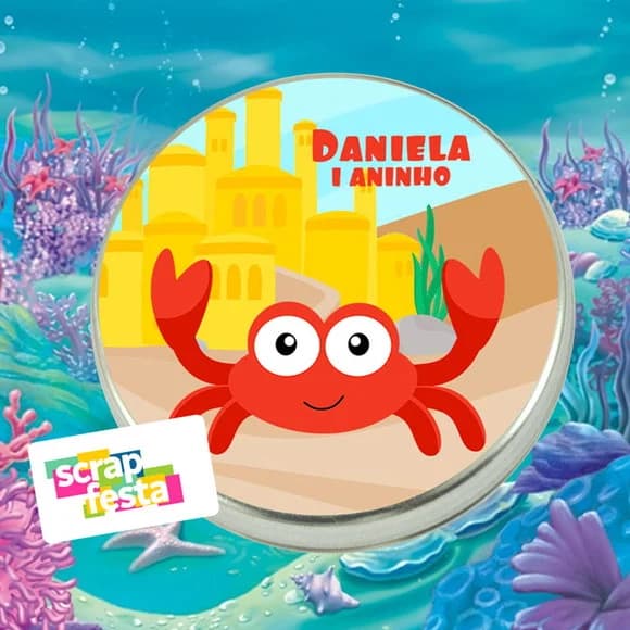 Latinhas Personalizadas Festa Sereia Carangueijo