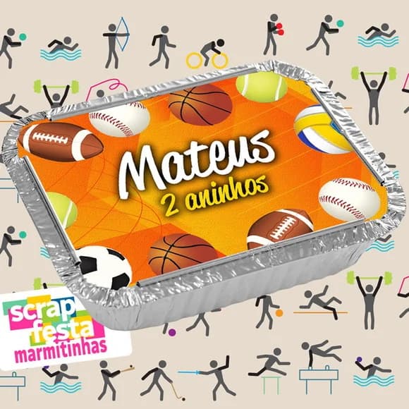 Marmitinha Personalizada Festa Esporte Bolas