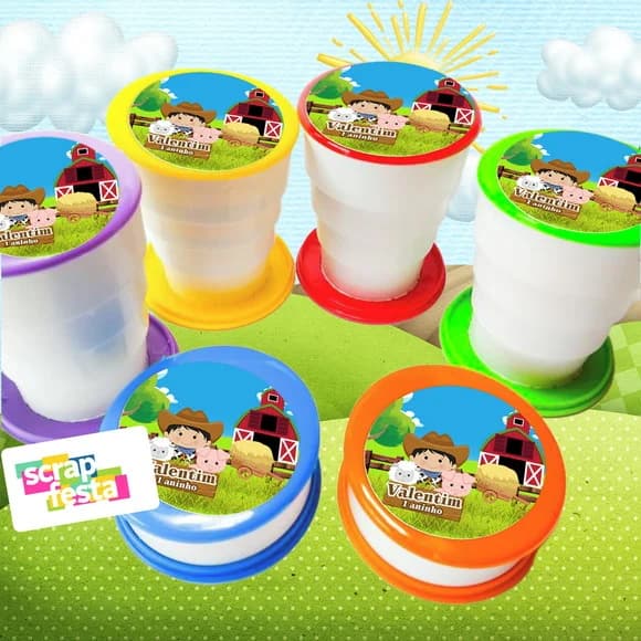 Copo Retrátil Personalizado Festa Fazendinha