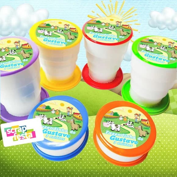 Copo Retrátil Personalizado Festa Fazendinha