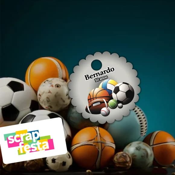 Tag Redonda Escalopada com Furinho Festa Esporte