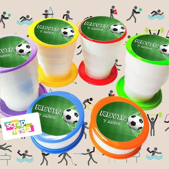Copo Retrátil Personalizado Festa Futebol
