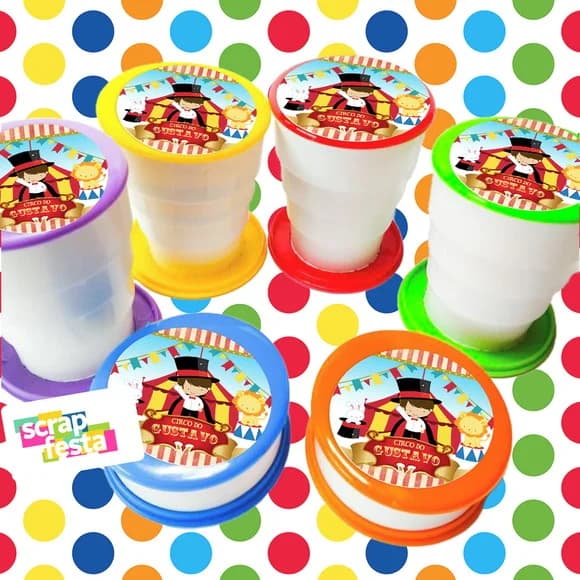 Copo Retrátil Personalizado Festa Circo