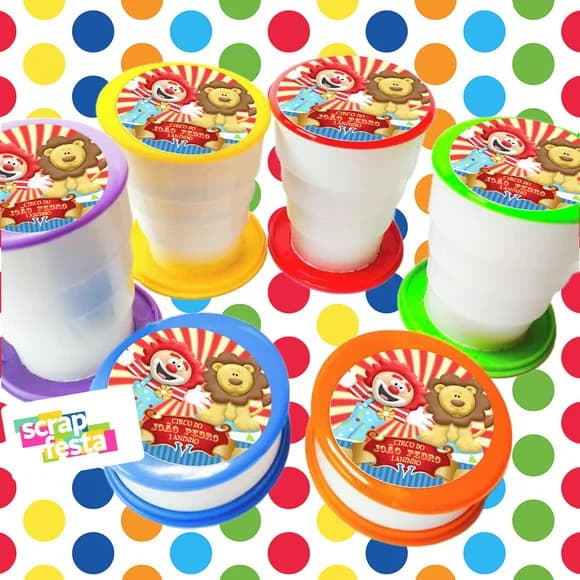 Copo Retrátil Personalizado Festa Circo