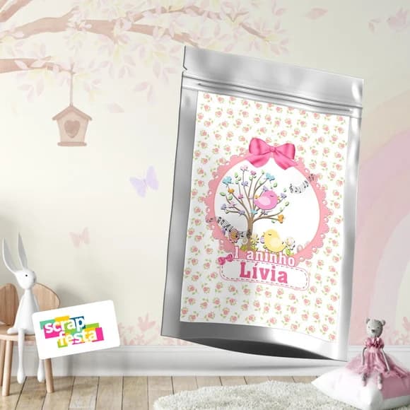 Saquinho Metalizado 14x20 Personalizado Jardim Encantado