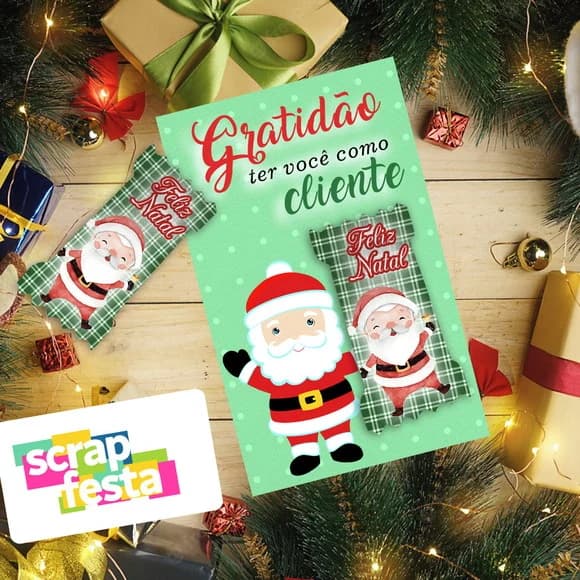 Card com Bala Personalizada Festa Natal