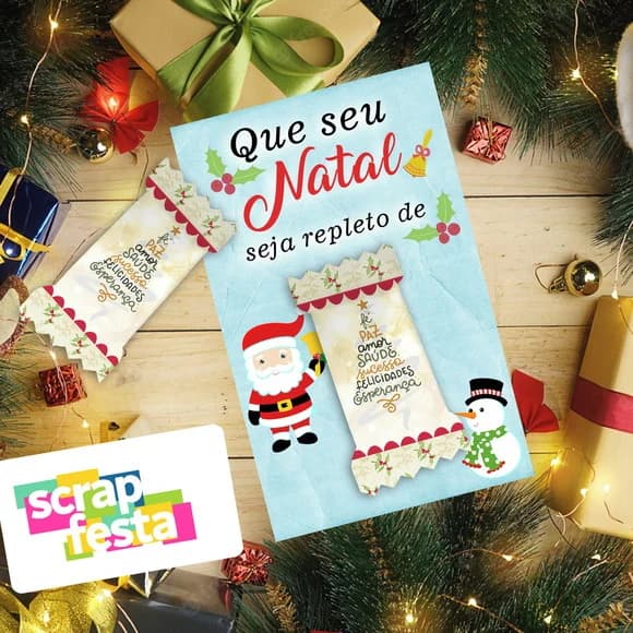 Card com Bala Personalizada Festa Natal