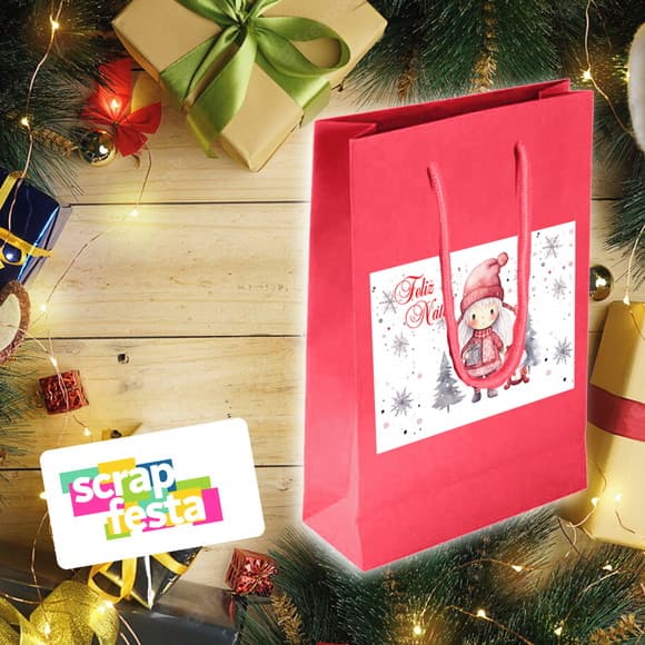 Sacolinha Papel Personalizada Festa Evento Natal