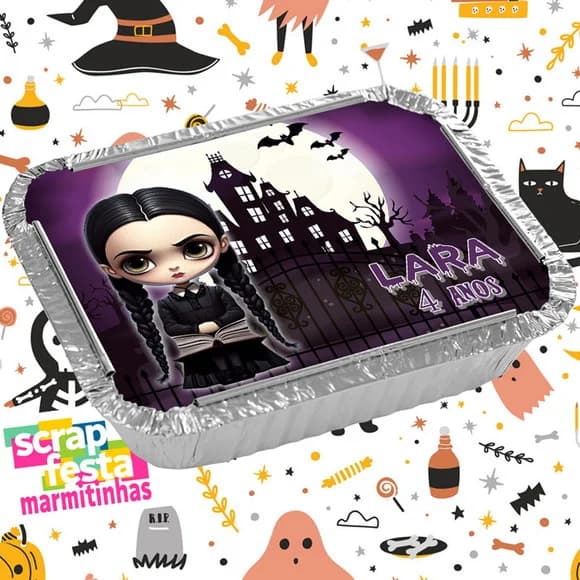 Marmitinha Personalizada Festa Wednesday Wandinha