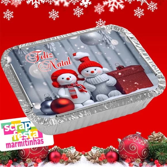 Marmitinhas para Lembrancinhas de Natal Boneco de Neve