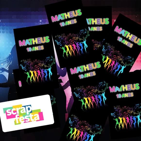 Adesivo Personalizado Retangular 4x7 Festa Balada Neon