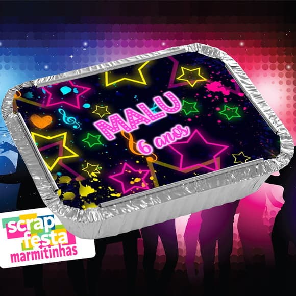 Marmitinha Personalizada Festa Balada Neon