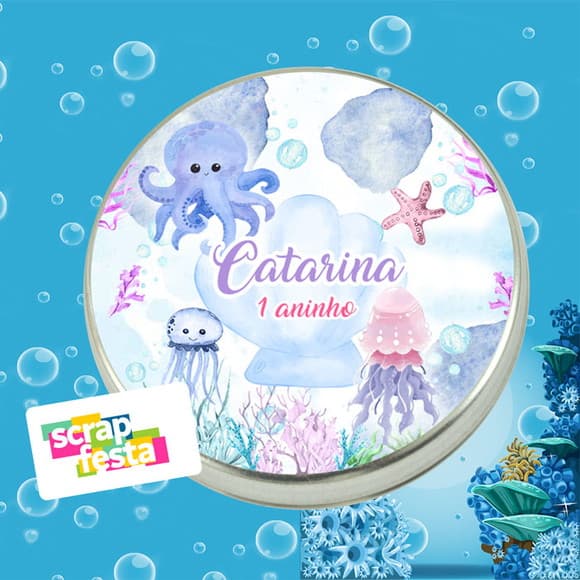 Latinhas Personalizadas Fundo do Mar Cute Aquarela