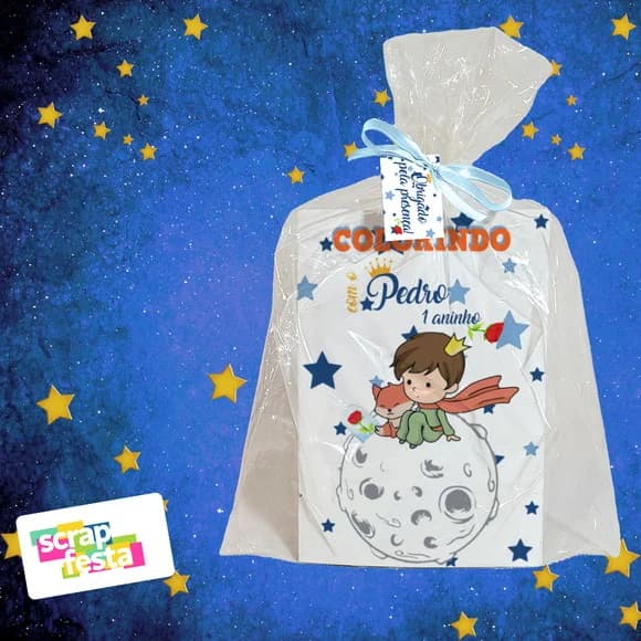 Revista Colorir+saquinho+fitinha+tag o Pequeno Príncipe Cute