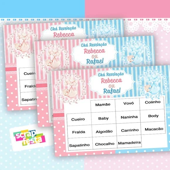 Bingo Festa Chá Revelação Baby Bingo