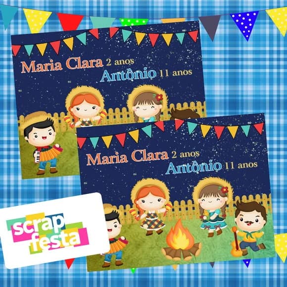 Adesivo Personalizado 13,7x10,5 Festa Junina/julina/arraiá