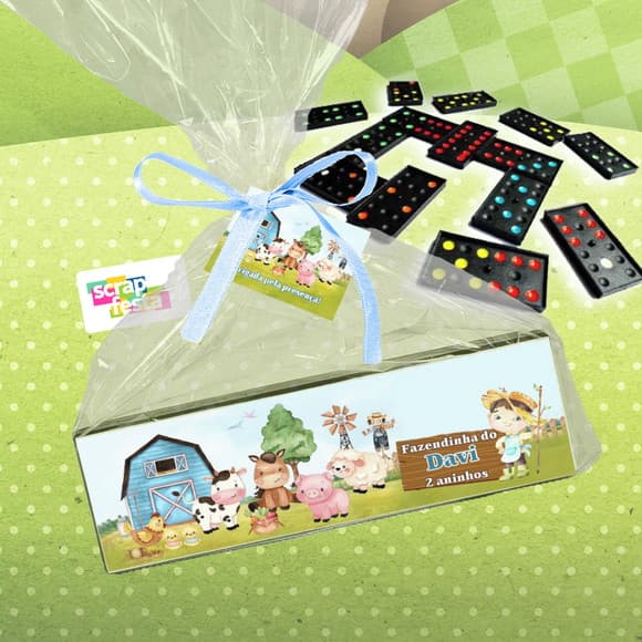 Dominó+embalagem+tag Personalizado Festa Fazendinha Aquarela