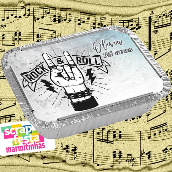 Marmitinha Personalizada Festa Musical Rock'n Roll