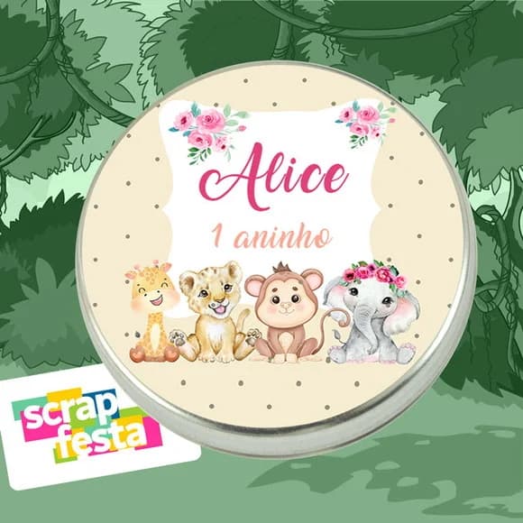 Latinhas Personalizadas Festa Safari Cute