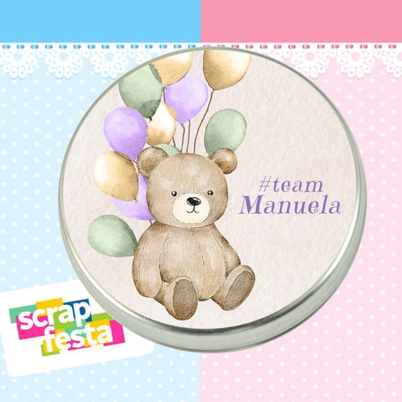 Lembrancinha Chá de Bebê Revelação Urso Aquarela