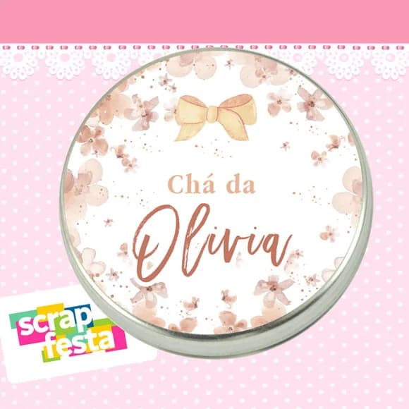 Latinha Festa Chá de Bebê Menina Aquarela