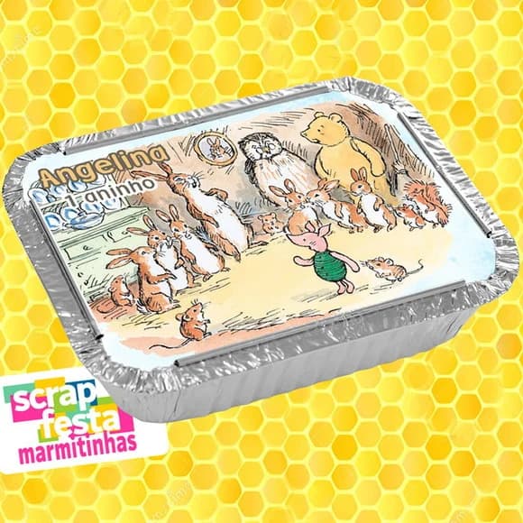 Marmitinha Personalizada Festa Ursinho Pooh Vintage