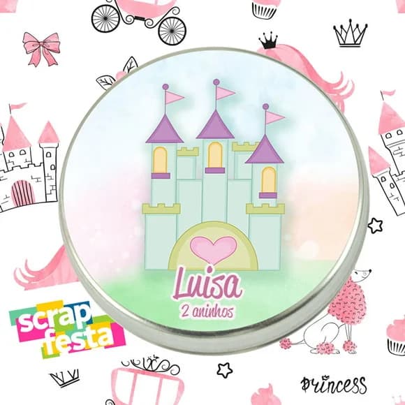 Latinhas Personalizadas Festa Princesas Aquarela