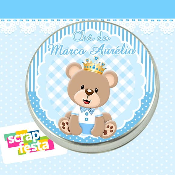 Latinha Personalizada Chá de Bebê Urso Príncipe